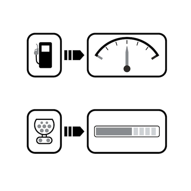 Ikona ładowarki benzyny i pojazdu elektrycznego