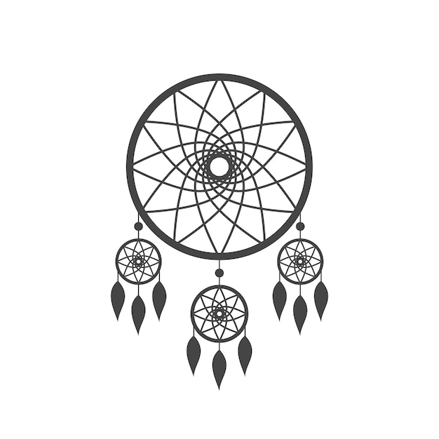Plik wektorowy ikona łapacza snów izolowana na białym tle ikonka łapacza senów rdzennych amerykanów i indian