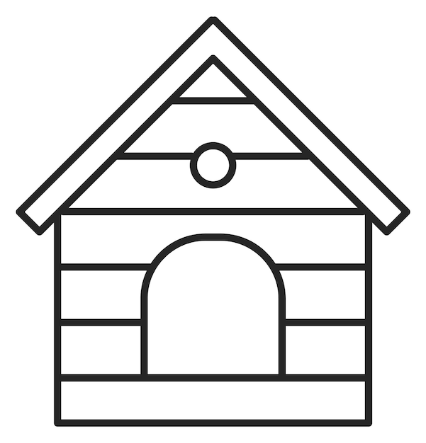 Ikona Linii Domów Dla Psów Budynek Dla Zwierząt Domowych.