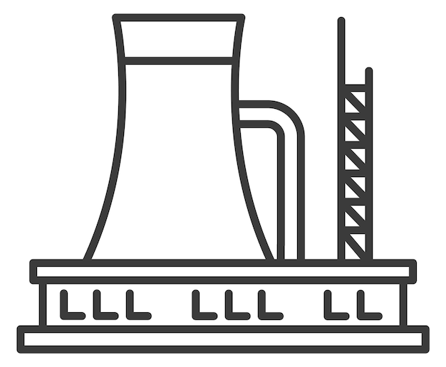 Ikona Linii Elektrowni Jądrowej Budynek Przemysłowy