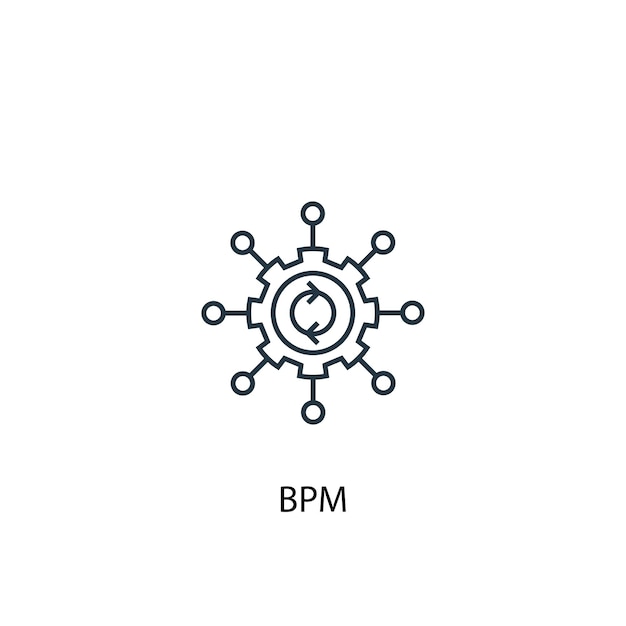 Ikona Linii Koncepcji Bpm. Prosta Ilustracja Elementu. Projekt Symbolu Konspektu Bpm. Może Być Używany Do Internetowego I Mobilnego Interfejsu Użytkownika/ux