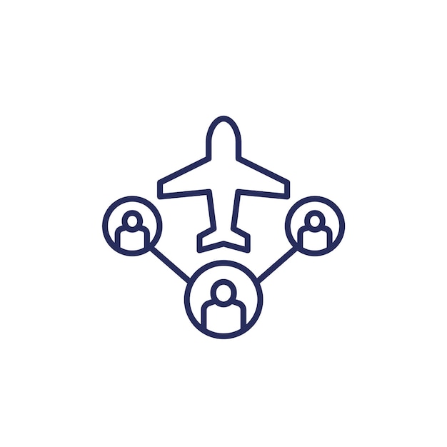 Ikona Linii Pojemności Lotu Samolotu I Pasażerów