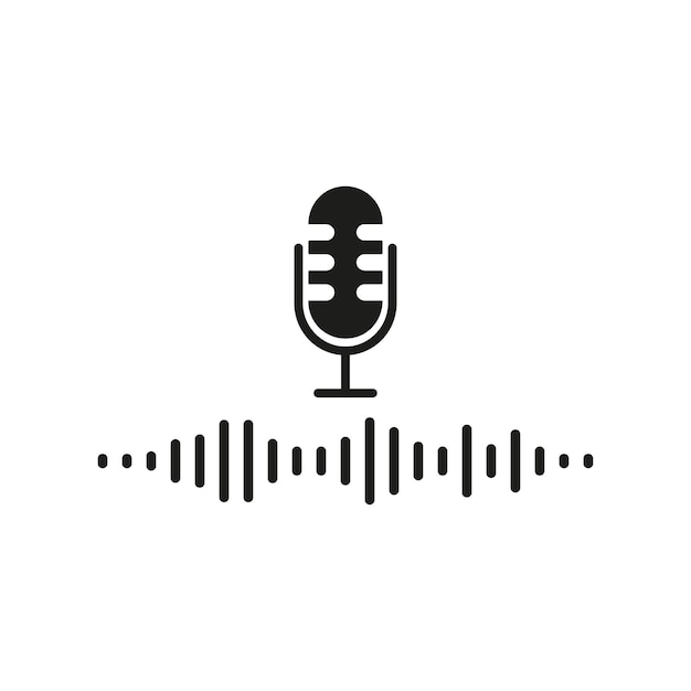 Ikona linii rekordu mikrofon mikrofon ustnik nadajnik dyktafon ścieżka dźwiękowa piosenka wiadomość głosowa koncepcja mowy wektor ikona linii dla biznesu i reklamy