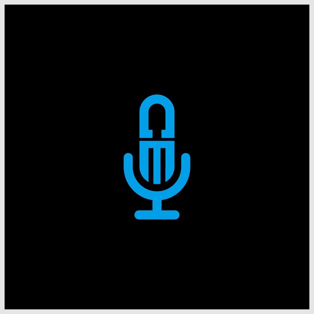 Ikona linii wektora podcastu z mikrofonem