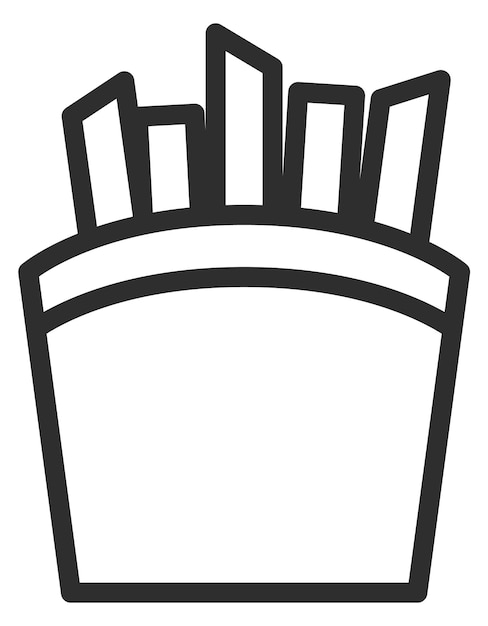 Ikona Liniowa Frytek Fast Food Symbol