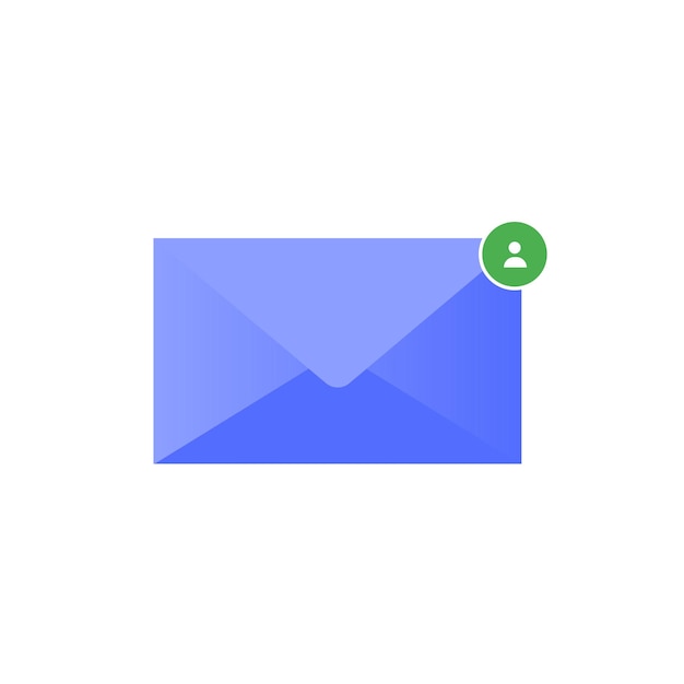 Ikona listu e-mail. Ilustracja wektorowa. Pojedynczy piktogram. Odznaka pisania w kolorze niebieskim!