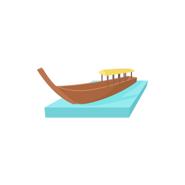 Plik wektorowy ikona łodzi w stylu kreskówki na białym tle