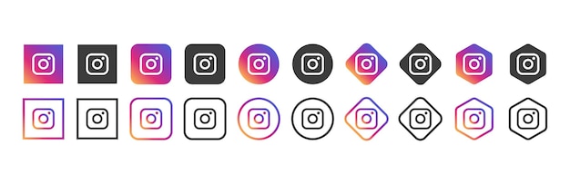 Ikona logo Instagram w różnych formach ikona mediów społecznościowych