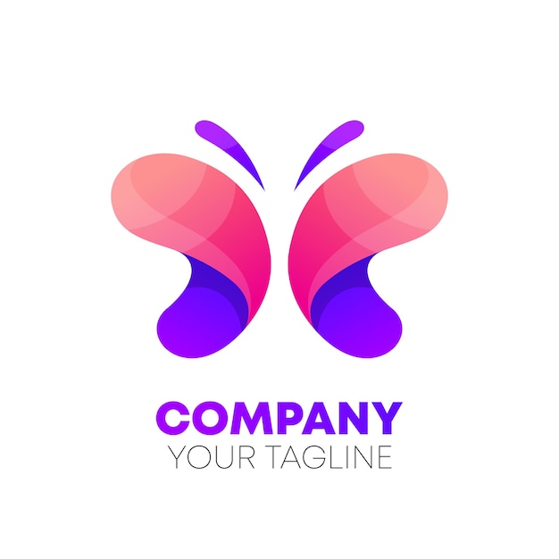 Ikona Logo Kolorowy Gradient Motyl