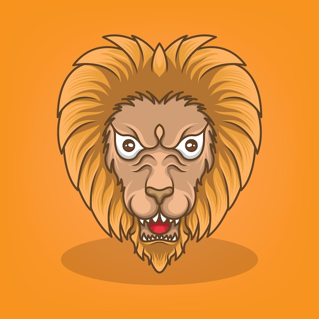 ikona logo maskotki głowy lwa