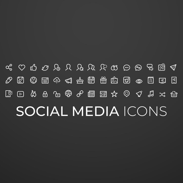 Ikona logo sieci społecznościowej ustawiona w wektorze Ikony mediów społecznościowych do projektowania stron internetowych i brandingu