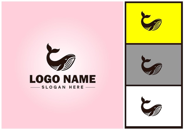 Ikona Logo Wieloryba Grafika Artystyczna Wektorowa Dla Ikony Marki Biznesowej Szablon Logo Ryby Wieloryba Ocean