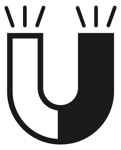 Ikona magnesu Symbol siły elektromagnetycznej w kształcie podkowy