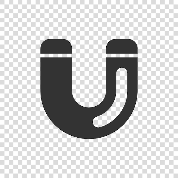 Ikona magnesu w stylu płaski Przyciągnij ilustracji wektorowych na białym, odizolowanym tle Koncepcja biznesowa elektromagnetyczne