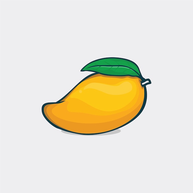 Ikona Mango Na Białym Tle Ilustracja Wektorowa Z Prostym Kolorem Konturu Kreskówki