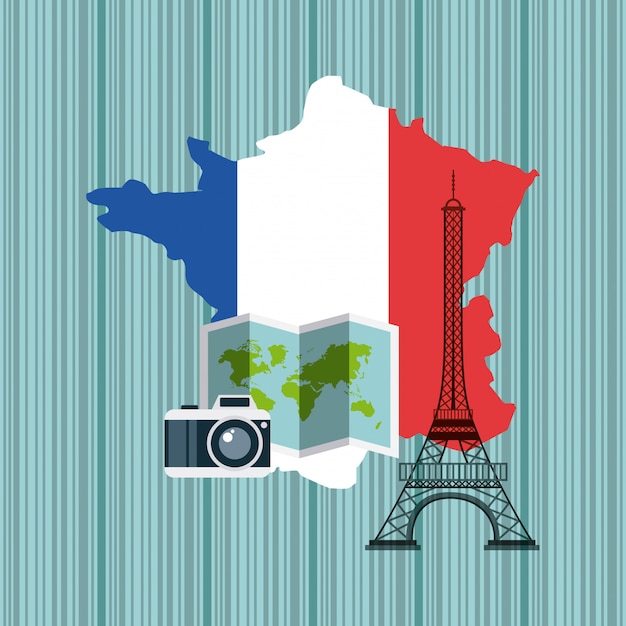 ikona mapy geograficznej Francji