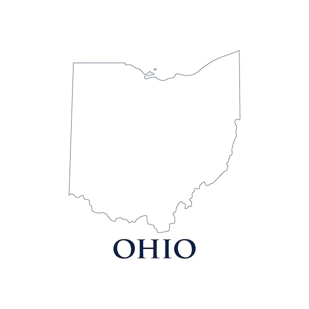 Ikona Mapy Ohio Usa Ilustracja Projektu Logo