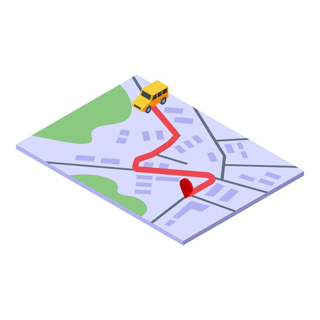 Plik wektorowy ikona mapy planu podróży izometryczna ikona wektora mapy planu podróży do projektowania stron internetowych izolowana na białym tle