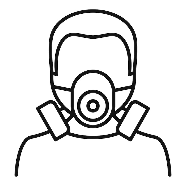 Plik wektorowy ikona maski gazowej mężczyzny zarys ikony wektora maski gazowej mężczyzny do projektowania stron internetowych izolowany na białym tle