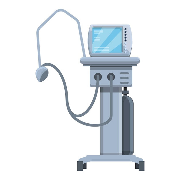 Plik wektorowy ikona maszyny medycznej respiratora oddechowego kreskówka ikona wektora maszyny medycznej respiratora oddechowego do projektowania stron internetowych izolowana na białym tle