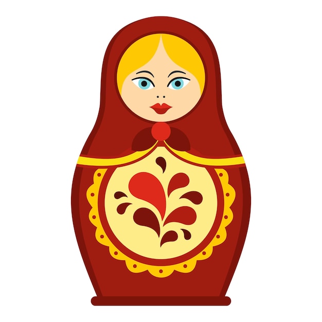 Plik wektorowy ikona matrioshka płaska ilustracja ikony wektorowej matrioshki dla sieci