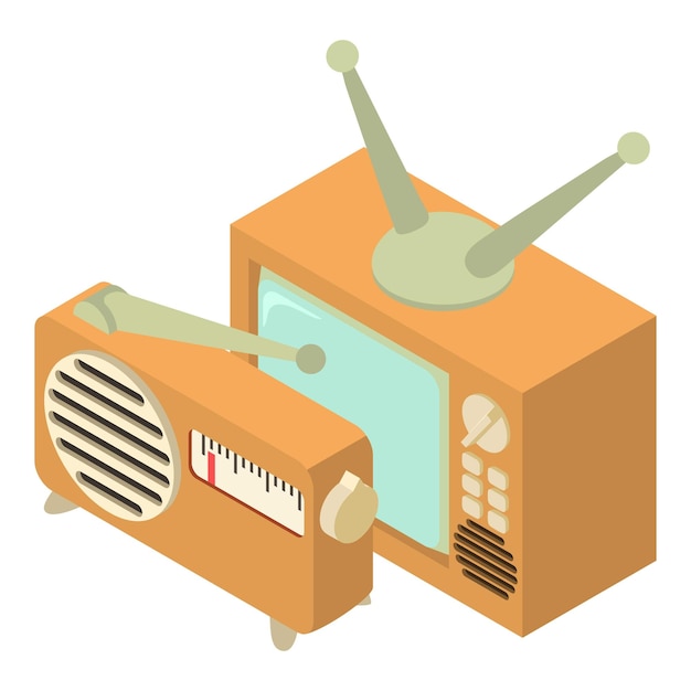 Ikona mediów retro Izometryczna ilustracja ikony wektora mediów retro dla sieci web