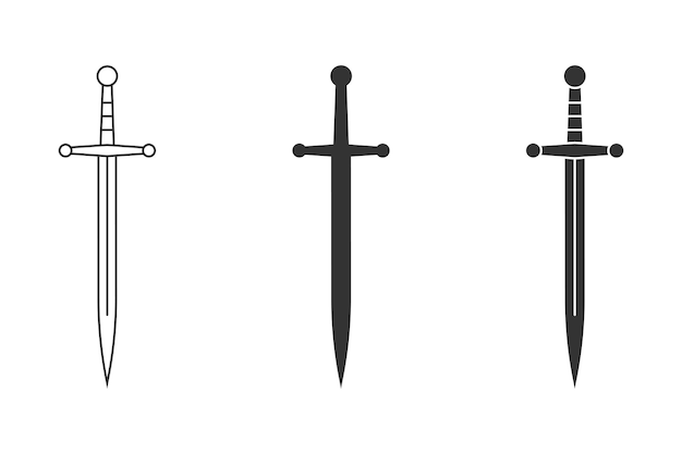 Ikona miecza Prosta konstrukcja Ilustracja wektorowa