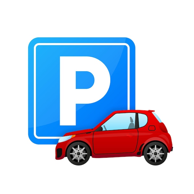 Ikona Miejsca Parkingowego Na Białym Tle Ilustracja Wektorowa Parkingu
