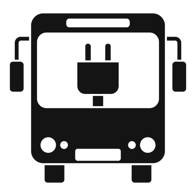 Plik wektorowy ikona miejskiego autobusu elektrycznego prosta ilustracja ikony wektora miejskiego autobusu elektrycznego do projektowania stron internetowych izolowana na białym tle
