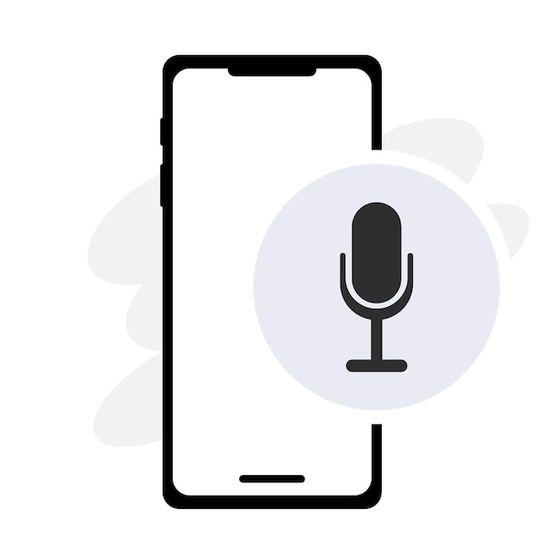 Ikona Mikrofonu Na Smartfonie Komunikacja Nagrywanie Głosu Wejście Audio Technologia Dźwięku Urządzenie Mobilne Symbol Cyfrowy Wektor Ikona Linii Dla Biznesu I Reklamy