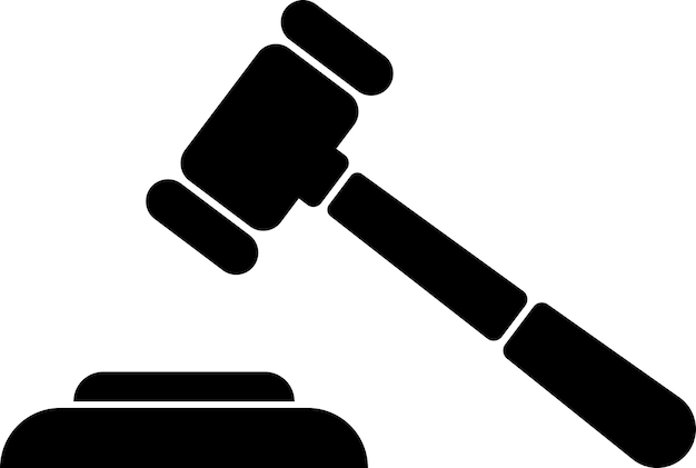Ikona młotka sędziego młotek prawo młotek wyrok skazujący rachunki sądowy
