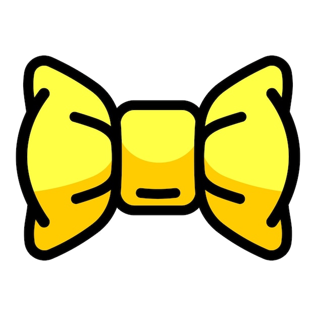 Ikona mody żółta muszka Zarys mody żółta muszka ikona wektora do projektowania stron internetowych izolowana na białym tle