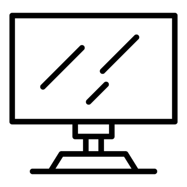 Ikona monitora telewizyjnego Zarys ikony wektora monitora telewizyjnego do projektowania stron internetowych izolowany na białym tle