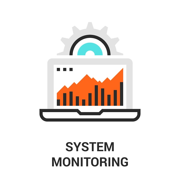 Plik wektorowy ikona monitorowania systemu