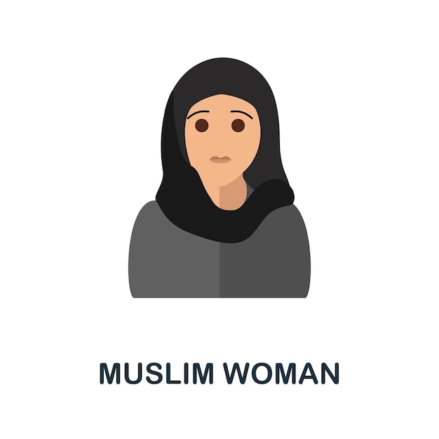 Ikona Muzułmanki Prosty Element Z Kolekcji Muzułmańskiej Kreatywna Ikona Muzułmanki Do Projektowania Szablonów Stron Internetowych, Infografiki I Nie Tylko