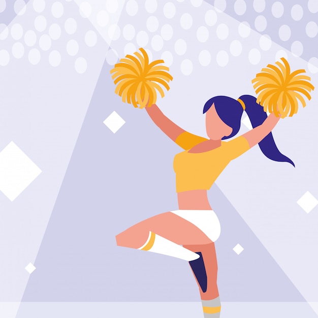 Ikona na białym tle cheerleaderka