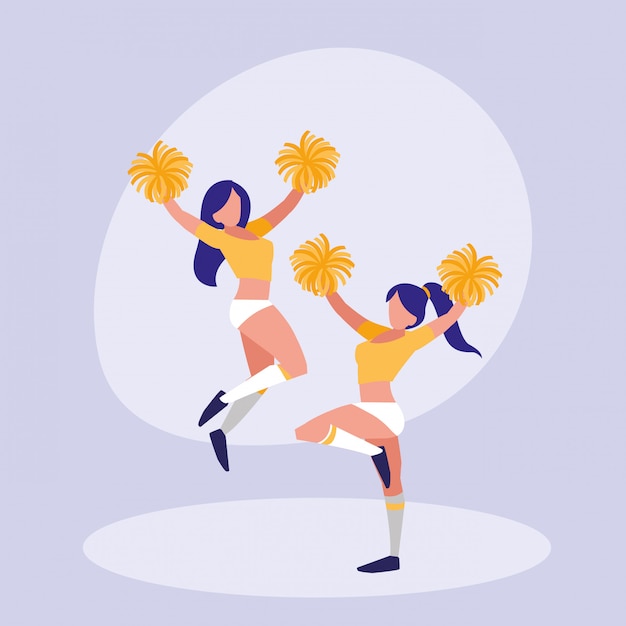 Ikona na białym tle cheerleaderka