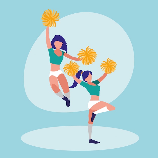Ikona na białym tle cheerleaderka