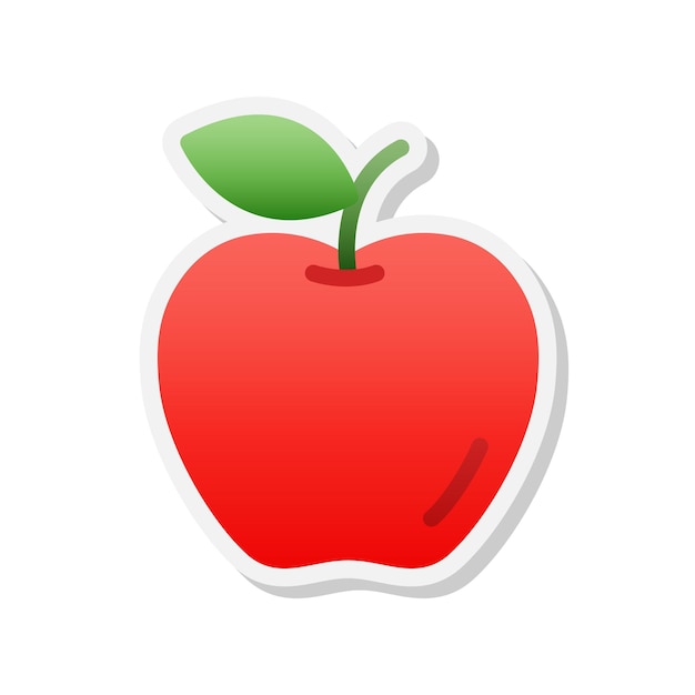 Ikona naklejki jabłko ilustracja wektorowa
