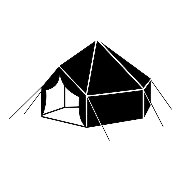 Plik wektorowy ikona namiotu obozowego prosta ilustracja ikony wektora namiotu obozowego do projektowania stron internetowych izolowana na białym tle