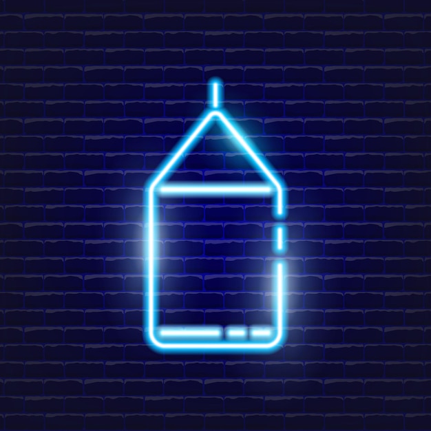Ikona Neonowa Mleka świecąca Ikona Ilustracji Wektorowych Dla Mobilnej Sieci Web I Projektowania Menu Koncepcja żywności