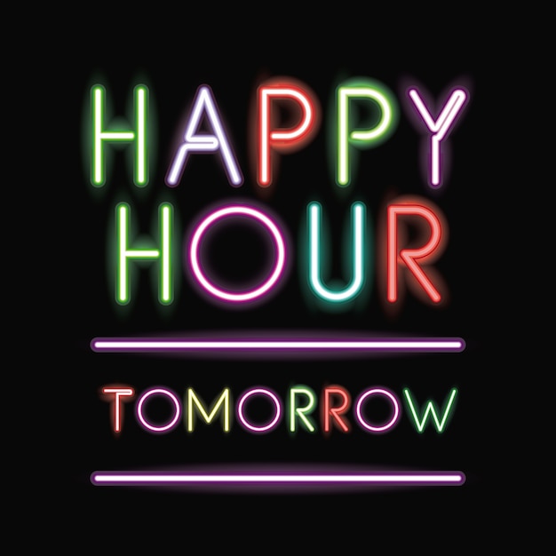 Ikona Neonowej Czcionki Happy Hour