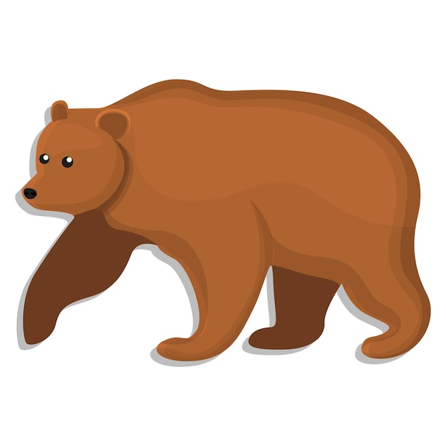 Ikona niedźwiedzia brunatnego Edukacyjny film animowany przedstawiający ikonę wektora niedźwiedzia brunatnego do projektowania stron internetowych na białym tle