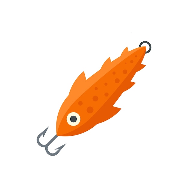 Plik wektorowy ikona nurkowania z przynętą na ryby płaska ilustracja ikony wektora nurkowania z przynętą na ryby izolowane na białym tle