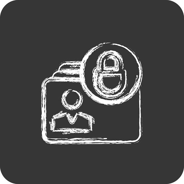 Plik wektorowy ikona ochrona danych osobowych odpowiednia dla edukacji symbol kredy styl prosty projekt edytowalny wektor
