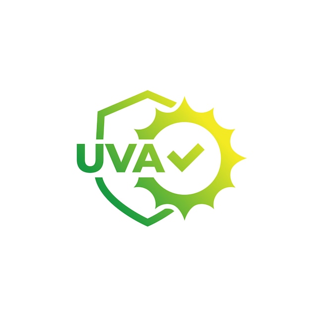 Ikona ochrony przed promieniowaniem UVA ze słońcem i osłoną
