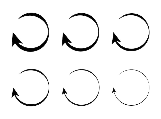 Plik wektorowy ikona odświeżania lub symbol ponownego uruchomienia ikona okrągła strzała symbolizuje wektor