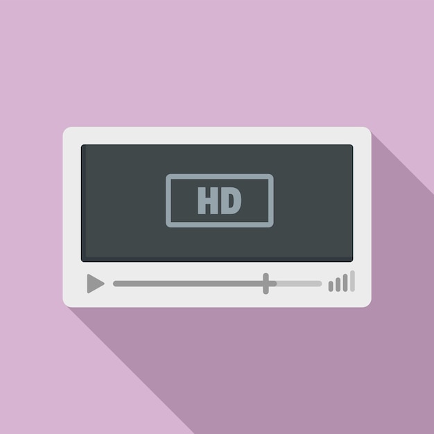 Plik wektorowy ikona odtwarzania filmu hd płaska ilustracja ikony wektora odtwarzania filmu hd do projektowania stron internetowych
