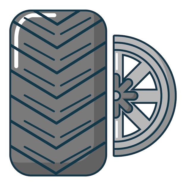 Plik wektorowy ikona opony koła samochodu ilustracja kreskówka przedstawiająca ikonę wektora opony koła samochodu do projektowania stron internetowych