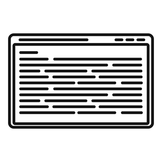 Ikona oprogramowania do testowania stron internetowych Zarys ikony wektora oprogramowania do testowania stron internetowych do projektowania stron internetowych izolowana na białym tle
